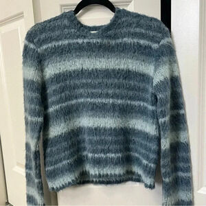 Cotton Emporium mohair blend blue eyelash sweater sz Large made in USA